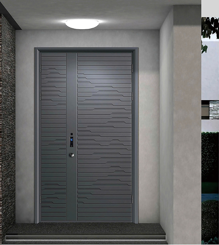 Mẫu Cửa Nhôm Giả Gỗ 2 Cánh Được Sản Xuất Từ Nhôm Vân Gỗ AVG 3 Thiết kế cửa nhôm 2 cánh lệch tối giản mà hiện đại